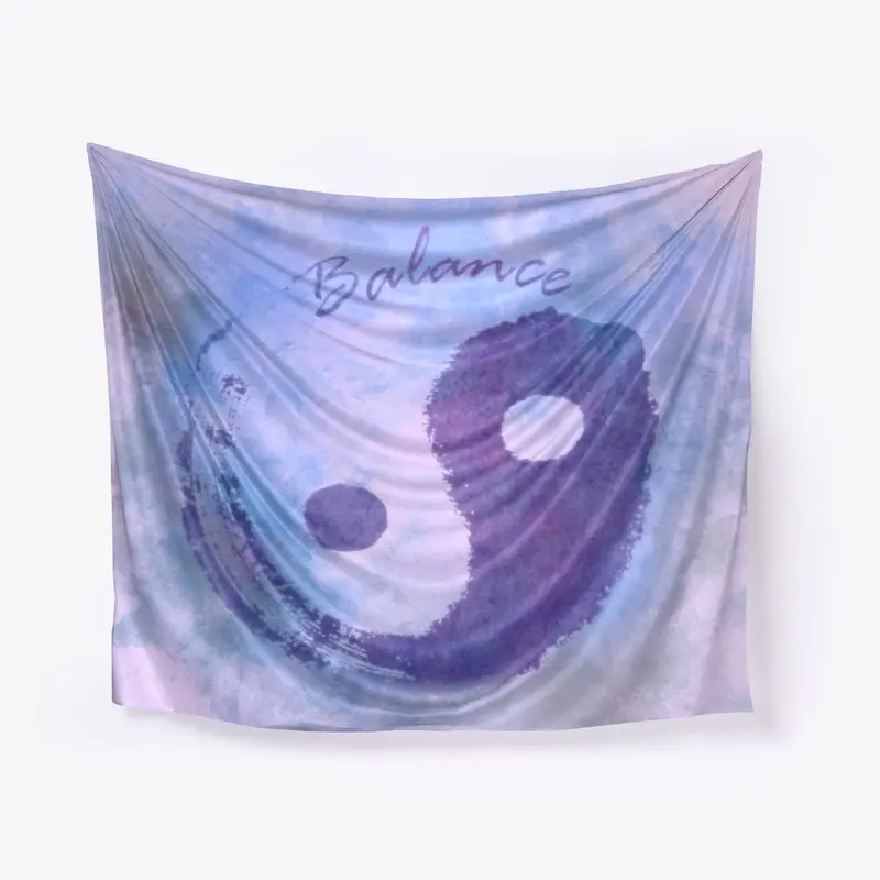 Zen Balance Watercolor Tapestry Art