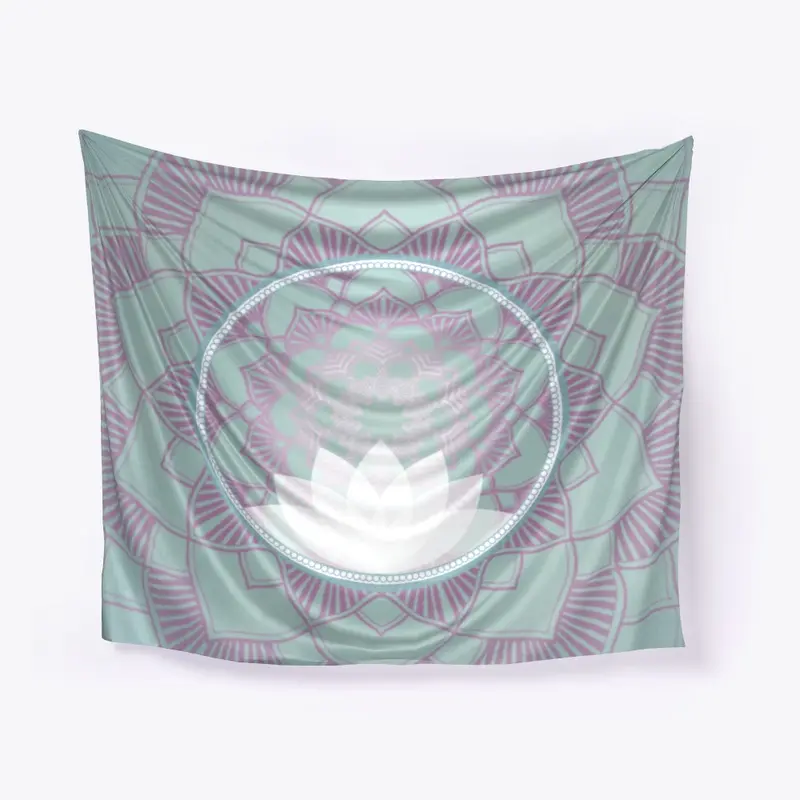 Mandala Lotus Spiritual Yoga Tapestry 