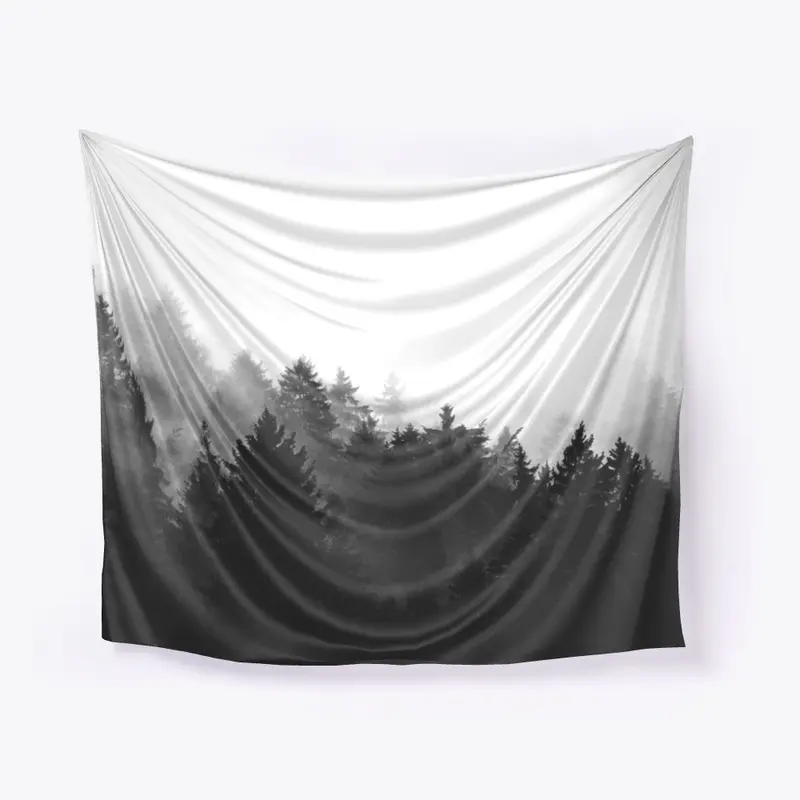 Forest Fog Wanderlust Landscape Tapestry