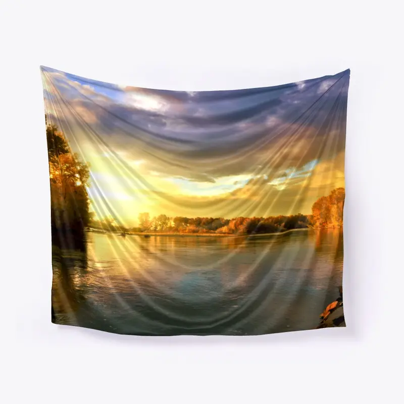 Autumn Rising Scenery Tapestry