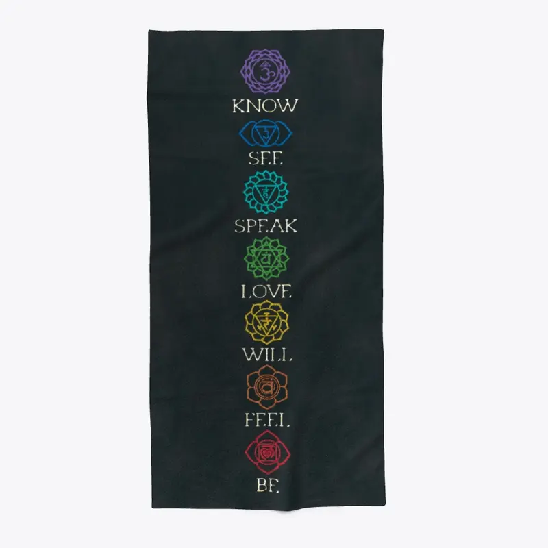 Chakras Beach Towel by Yoga Threads